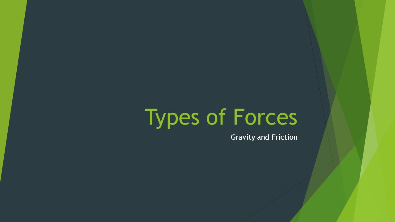 Types of Forces Gravity and Friction