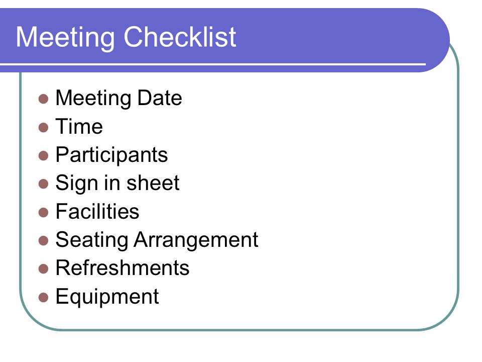 meeting checklist