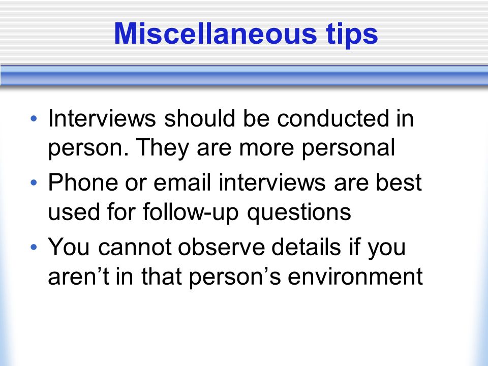 tips for interviews