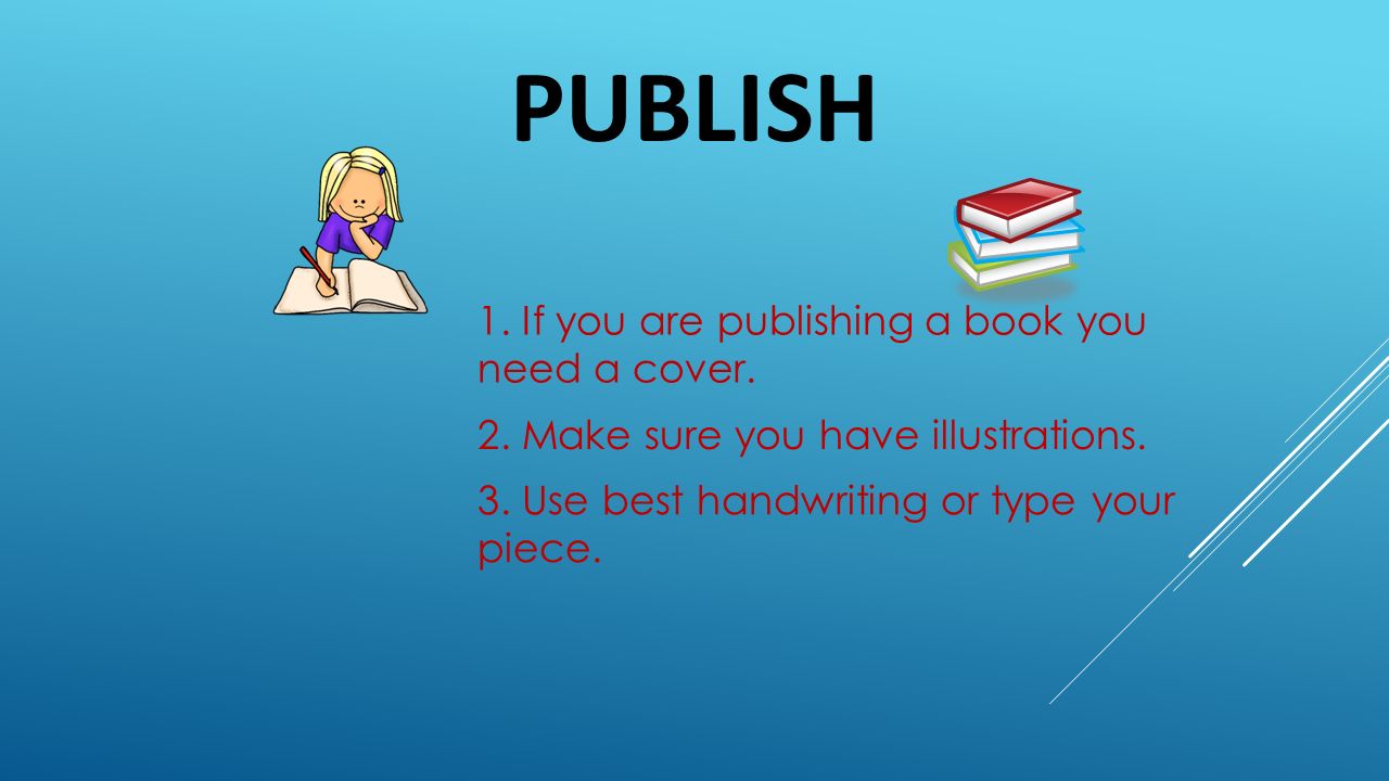 PUBLISH 1. If you are publishing a book you need a cover.