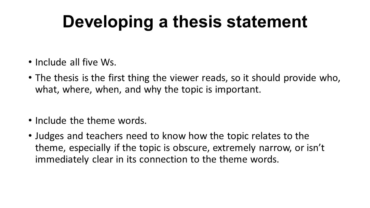 develop a thesis statement develop a thesis statement