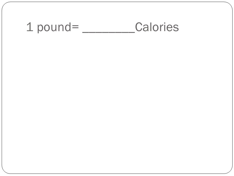 1 pound= ________Calories