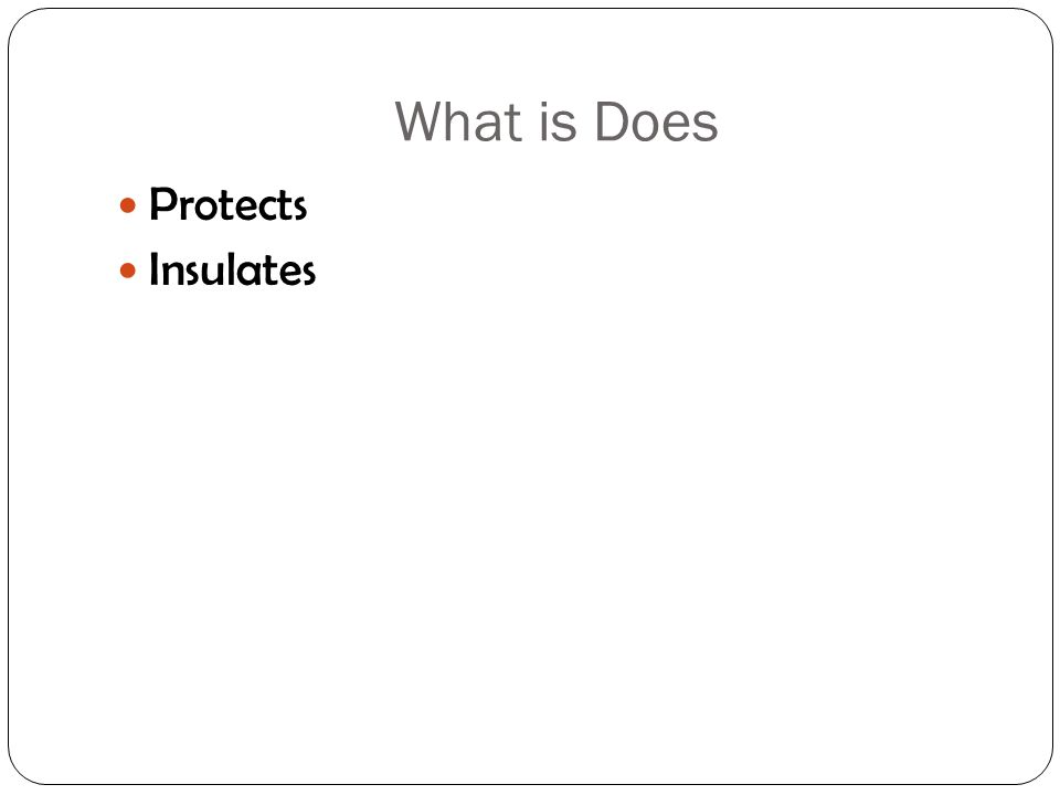 What is Does Protects Insulates