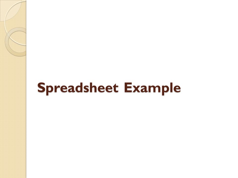 Spreadsheet Example