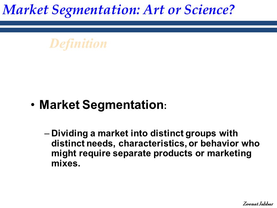 market segmentation definition
