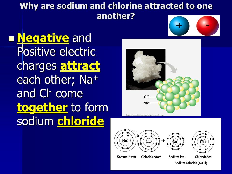 Why are sodium and chlorine attracted to one another.