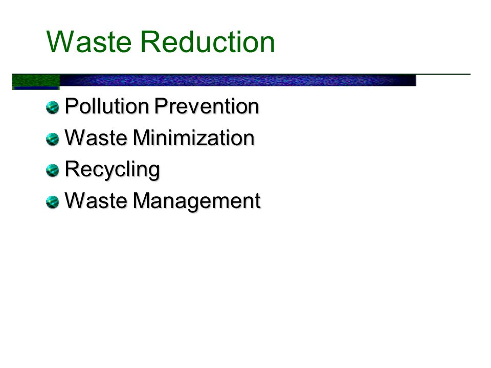 pollution prevention and waste management