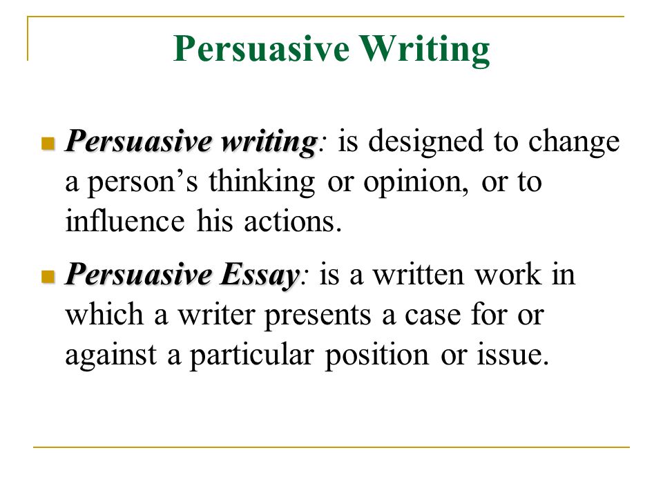 How Write A Persuasive Essay