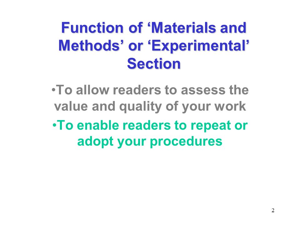 Materials And Methods In Research Paper