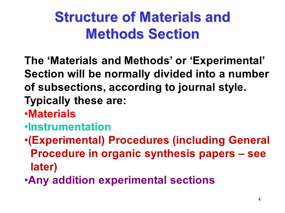 Research Paper Sections