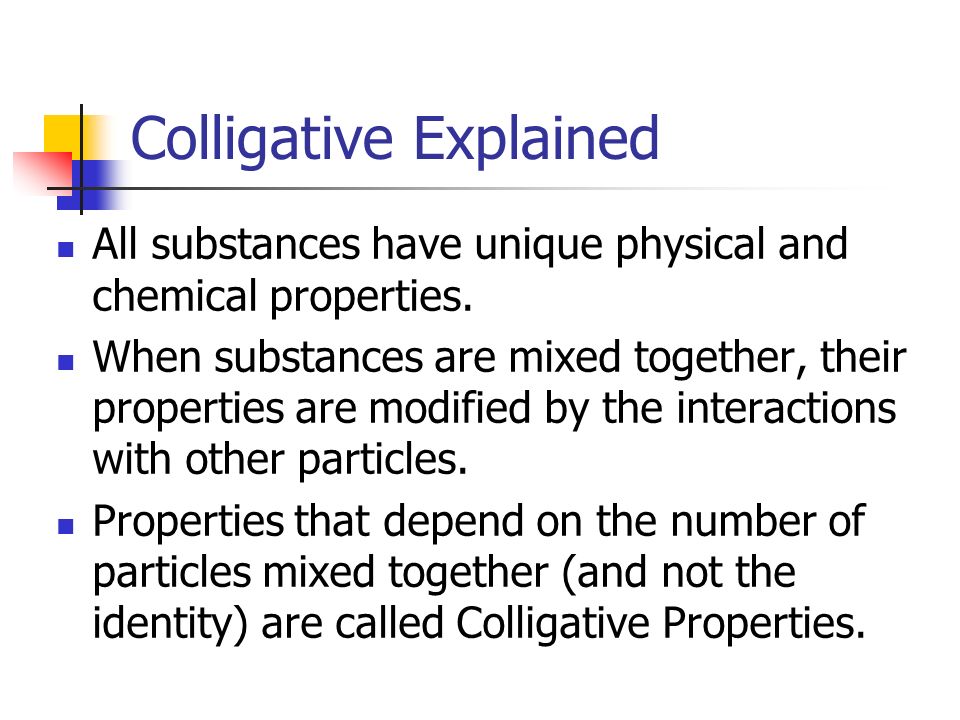 colligative properties the chemistry of crowding.