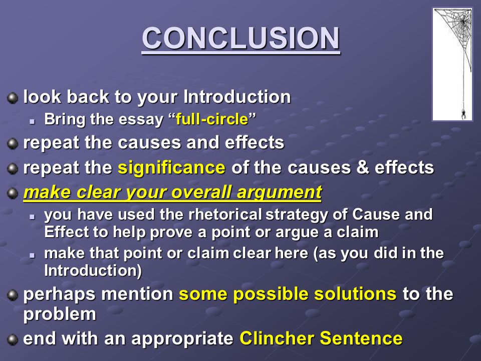how to end a cause and effect essay