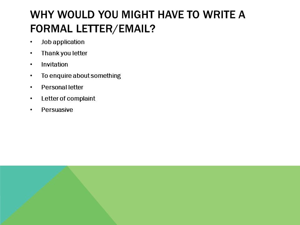 Write a formal email for job