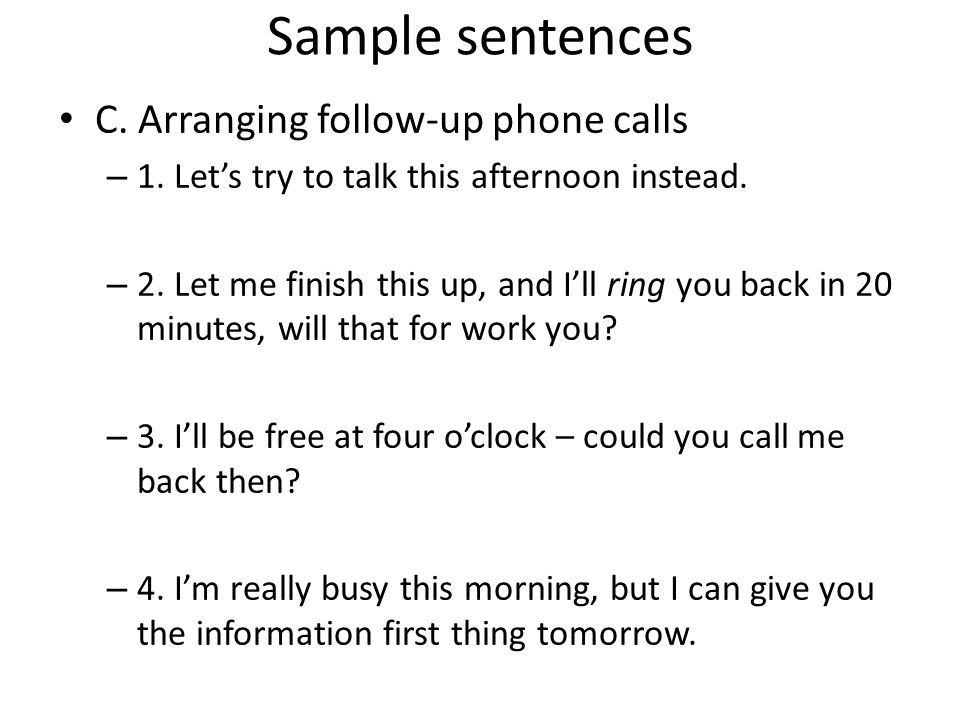 follow up phone call