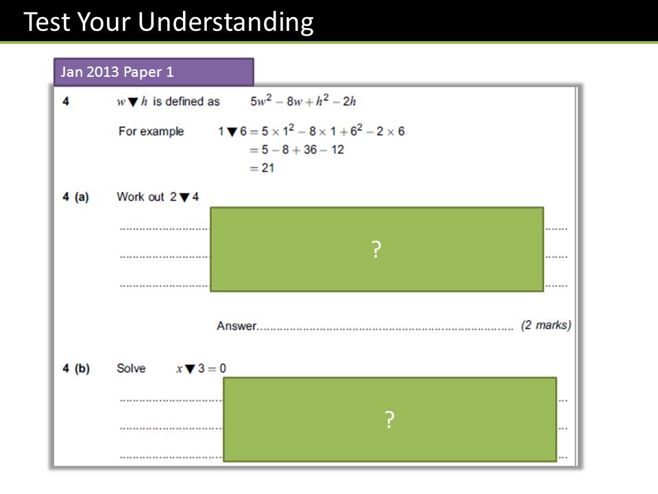 Test Your Understanding Jan 2013 Paper 1