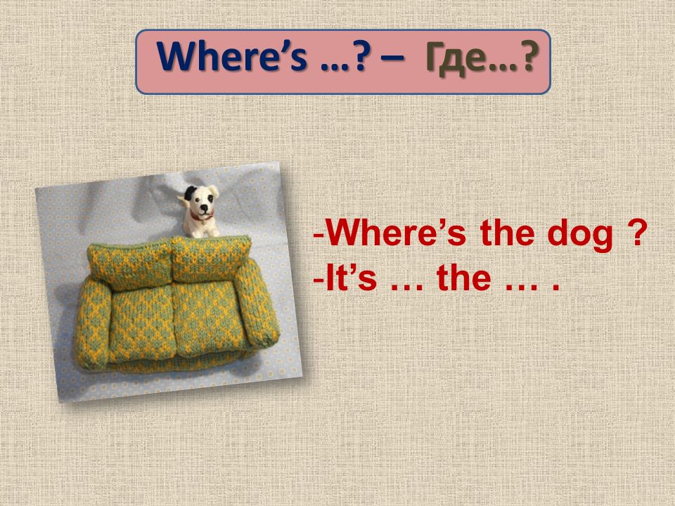 Where’s … – Где… -Where’s the dog -It’s … the ….