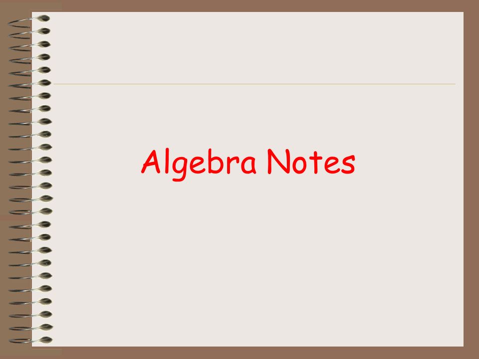 Algebra Notes Contains Formulas Variables Expressions 2 Algebra Notes