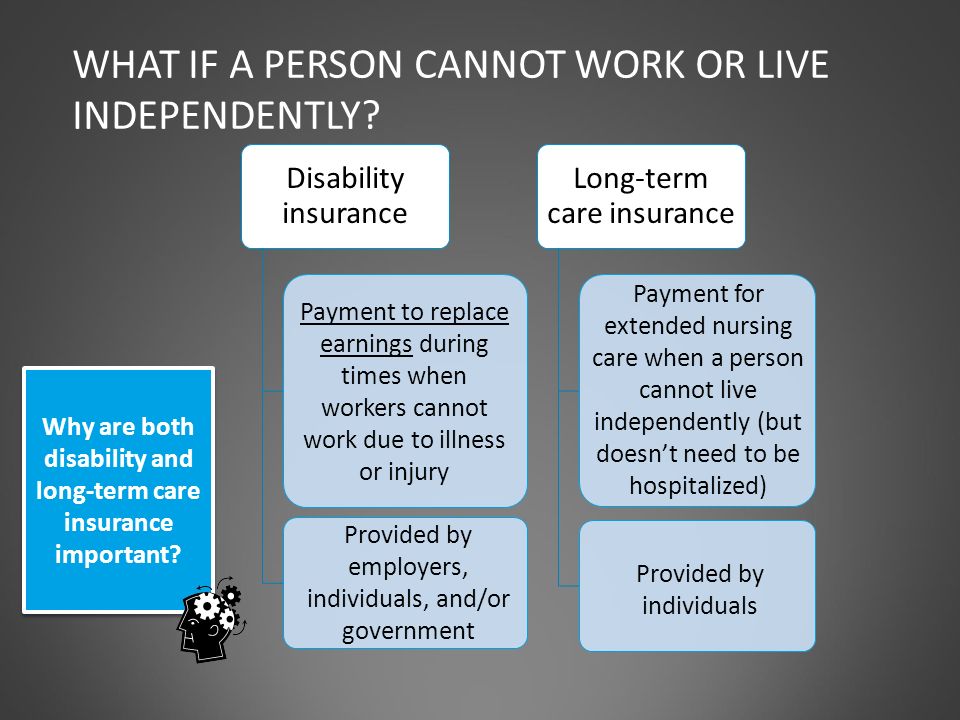WHAT IF A PERSON CANNOT WORK OR LIVE INDEPENDENTLY.