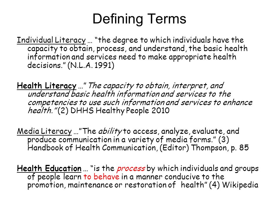 literacy terms