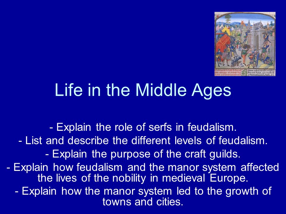 Life in the Middle Ages - Explain the role of serfs in feudalism.