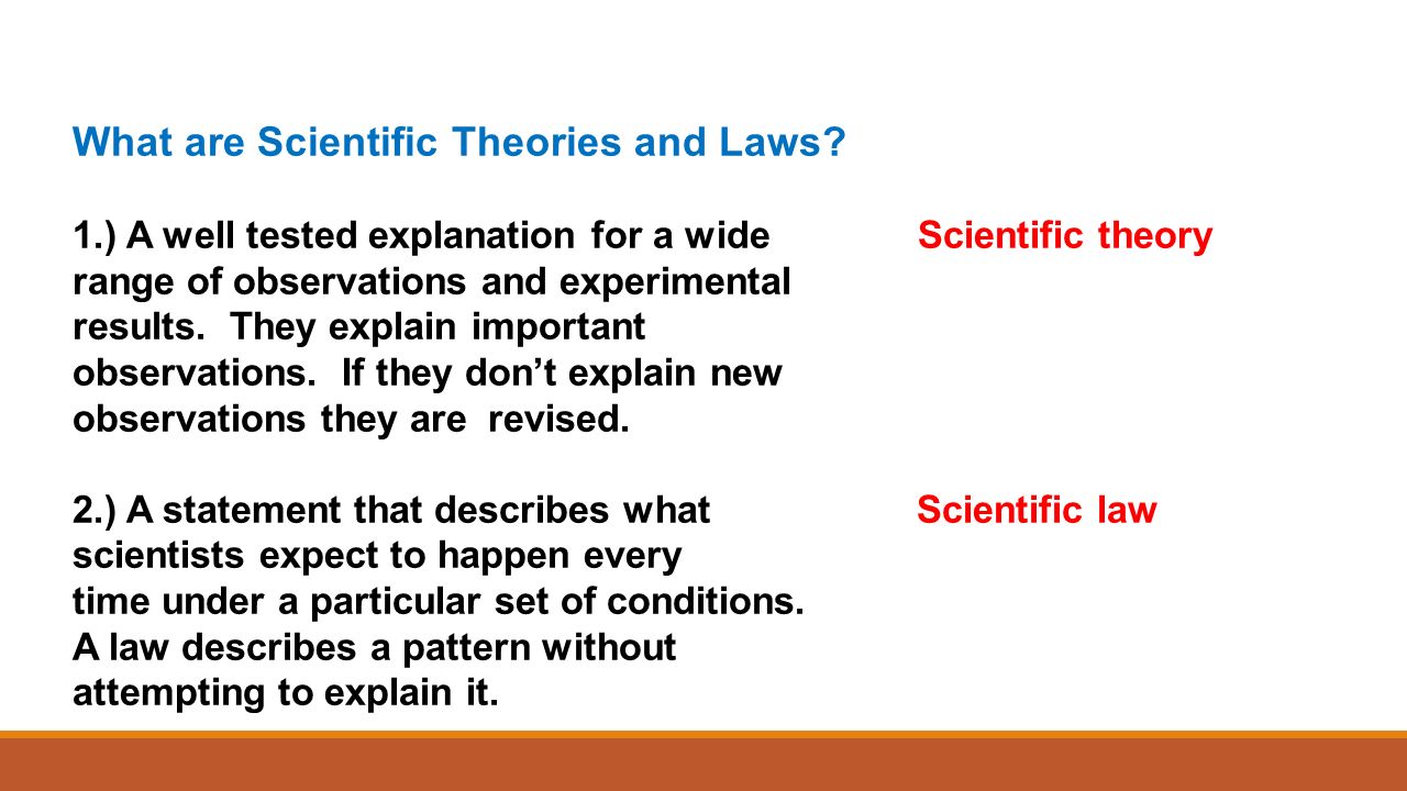 What are Scientific Theories and Laws.