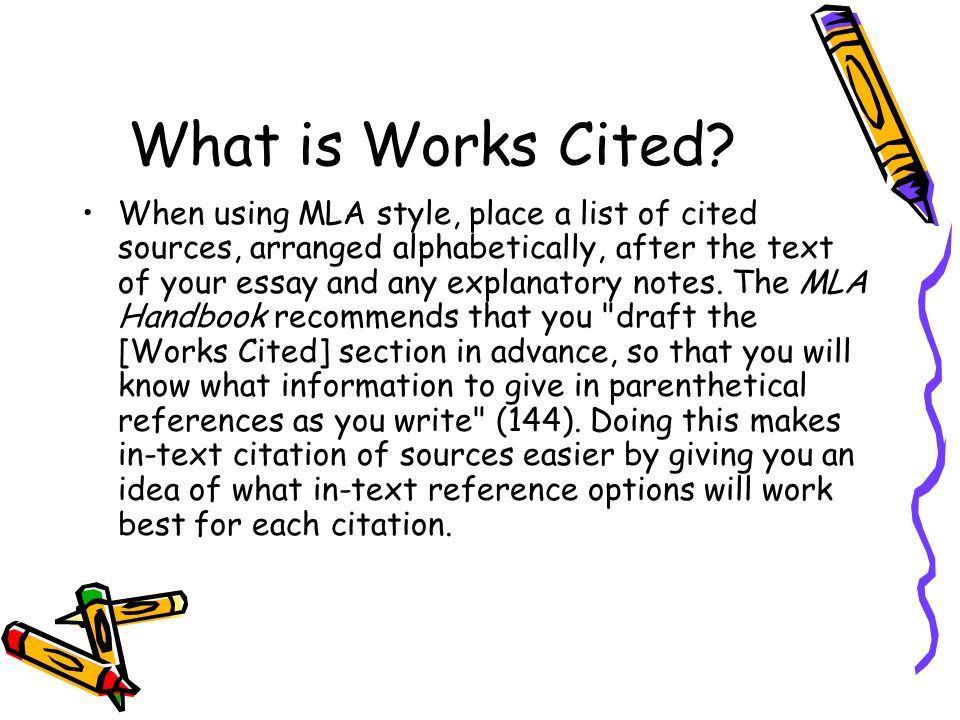 What is Works Cited.