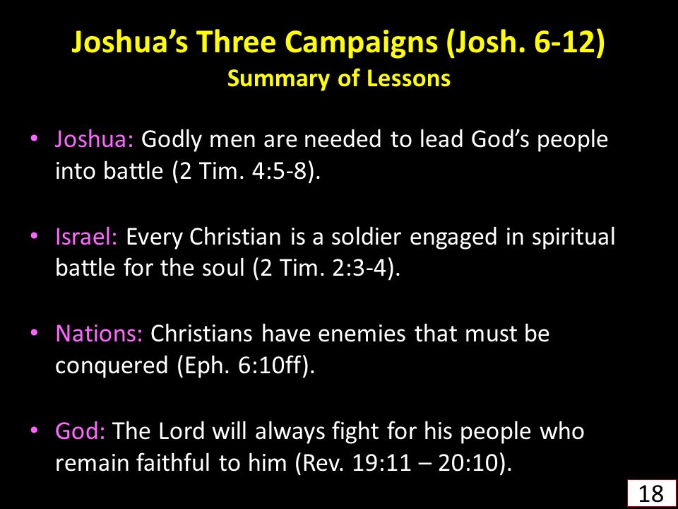 Joshua’s Three Campaigns (Josh.
