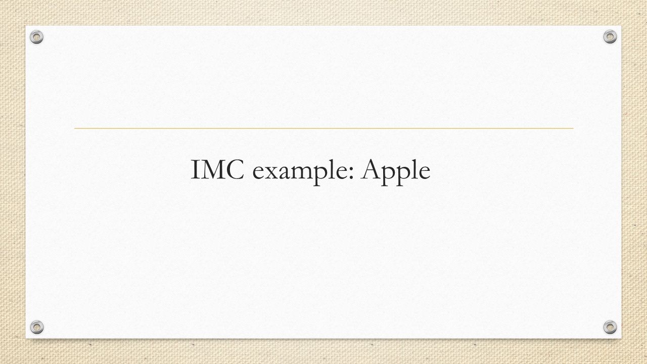 IMC example: Apple