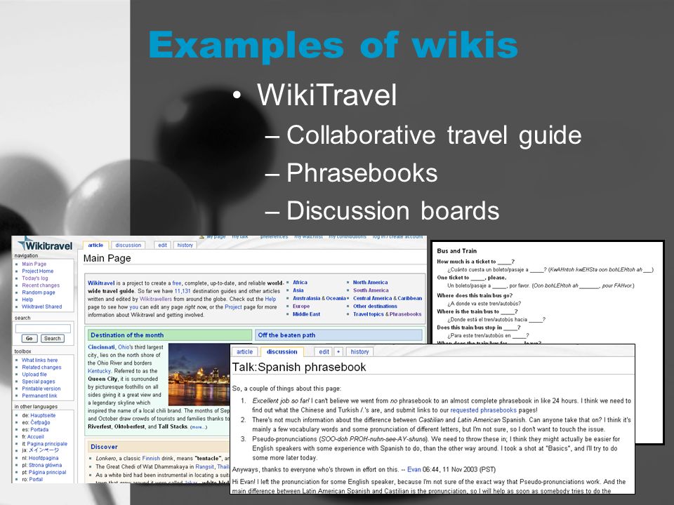 8 Examples Of Wikis WikiTravel Collaborative Travel Guide Phrasebooks Discussion Boards 8 Examples Of Wikis WikiTravel Collaborative Travel Guide Phrasebooks Discussion Boards