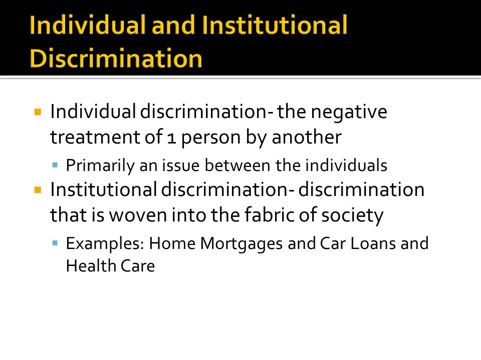 institutional discrimination institutional discrimination