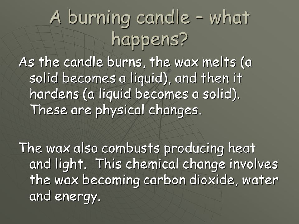 A burning candle – what happens.