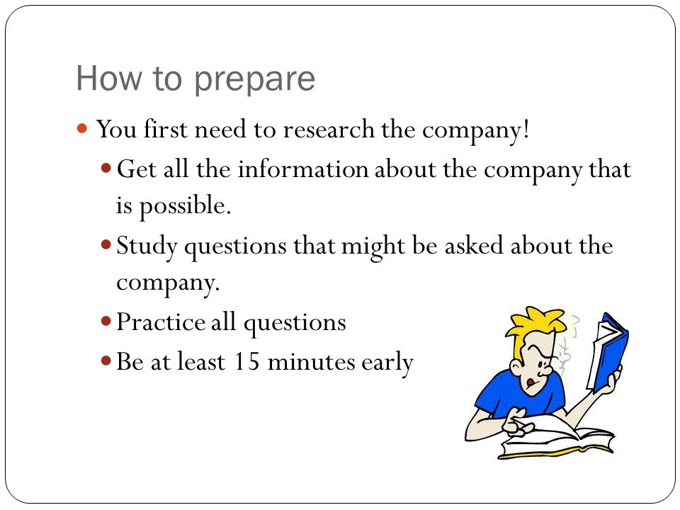 how to prepare for a first job interview