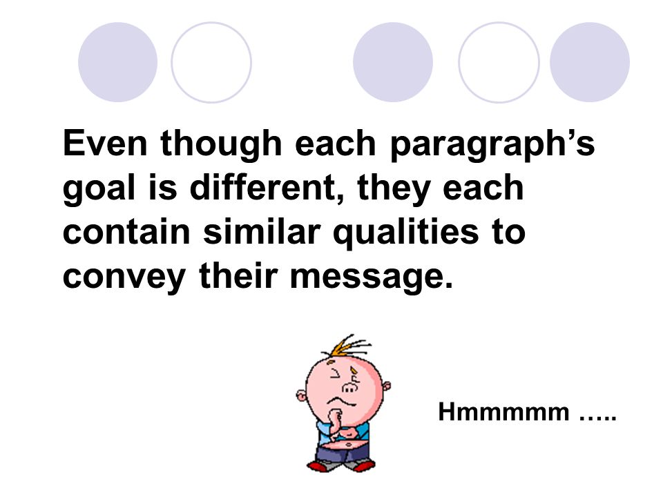 There are many different The narrative paragraph TYPES OF PARAGRAPHS tells a story The persuasive paragraph.
