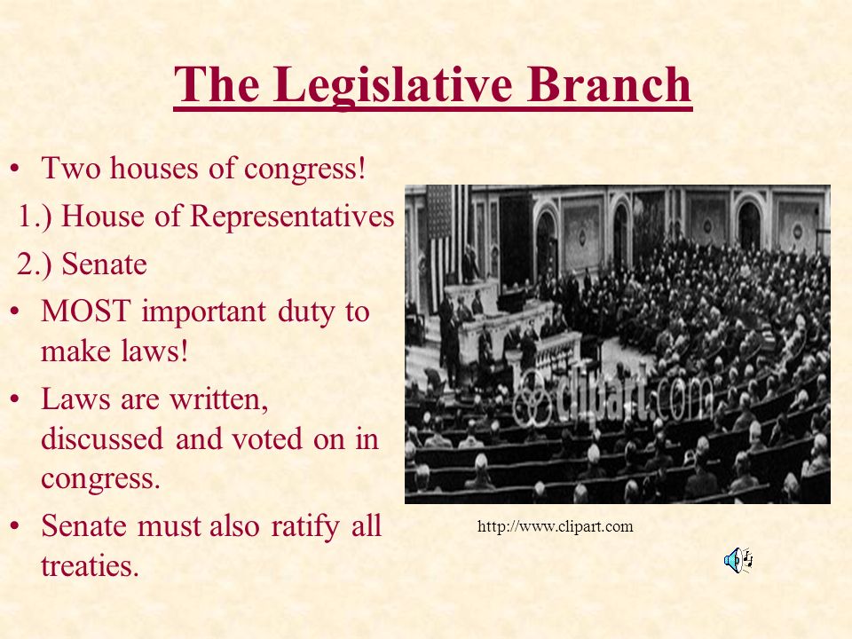 The Executive Branch This branch includes – 1.) President 2.) Vice President 3.) 15 Cabinet Members President’s jobs include:  Approving and carrying out laws passed by Legislative Branch  Appointing and removing cabinet members  Negotiating treaties  Acting as Head of State  Commander in Chief of the Armed Forces.