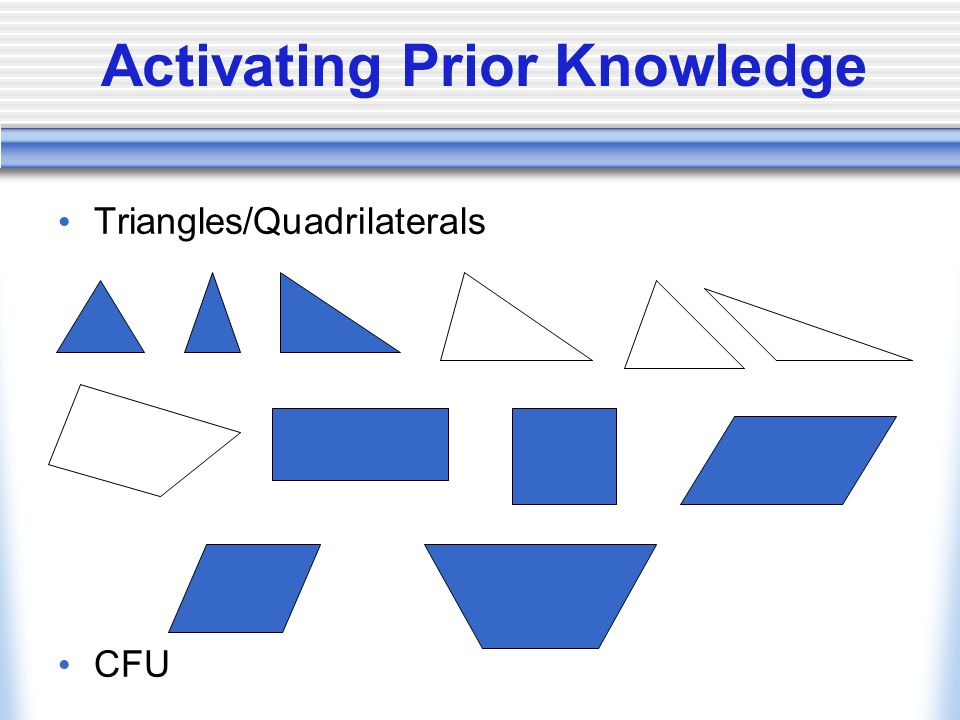 Activating Prior Knowledge Triangles/Quadrilaterals CFU