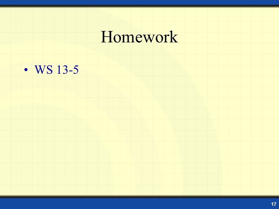 17 Homework WS 13-5