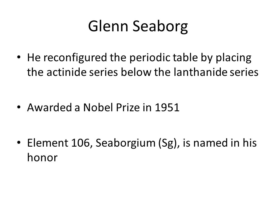 Periodic Table glenn seaborg contributions to the modern periodic table : Intro to the Periodic Table Periodic Trends Graphing Activity ...