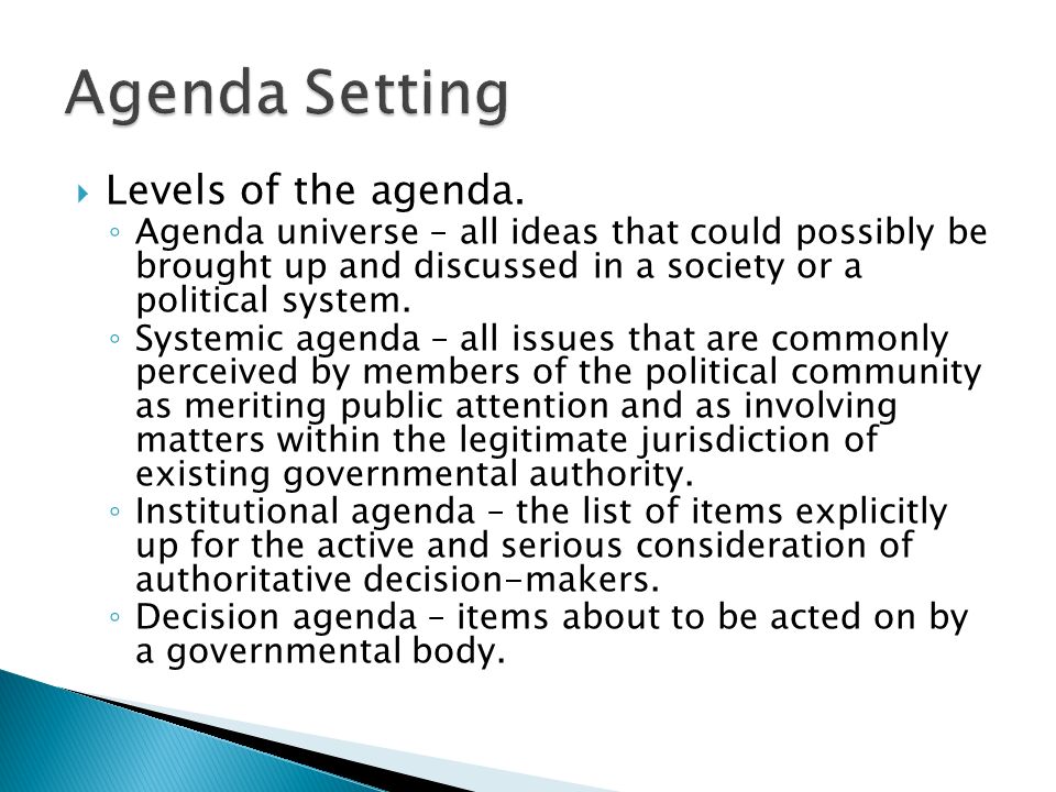 agenda setting definition