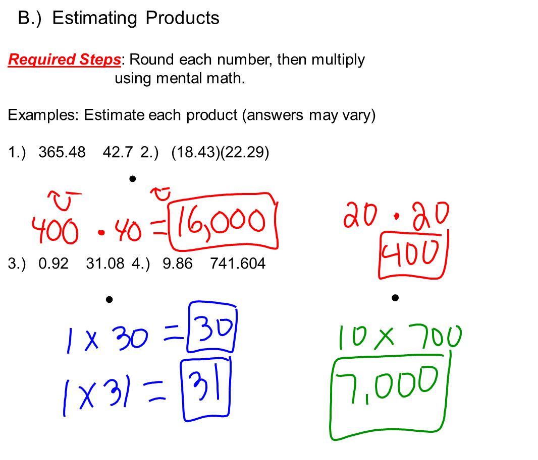 examples of estimate