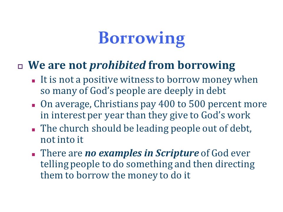 Image result for can christians borrow money