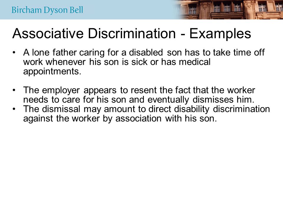 discrimination at work examples