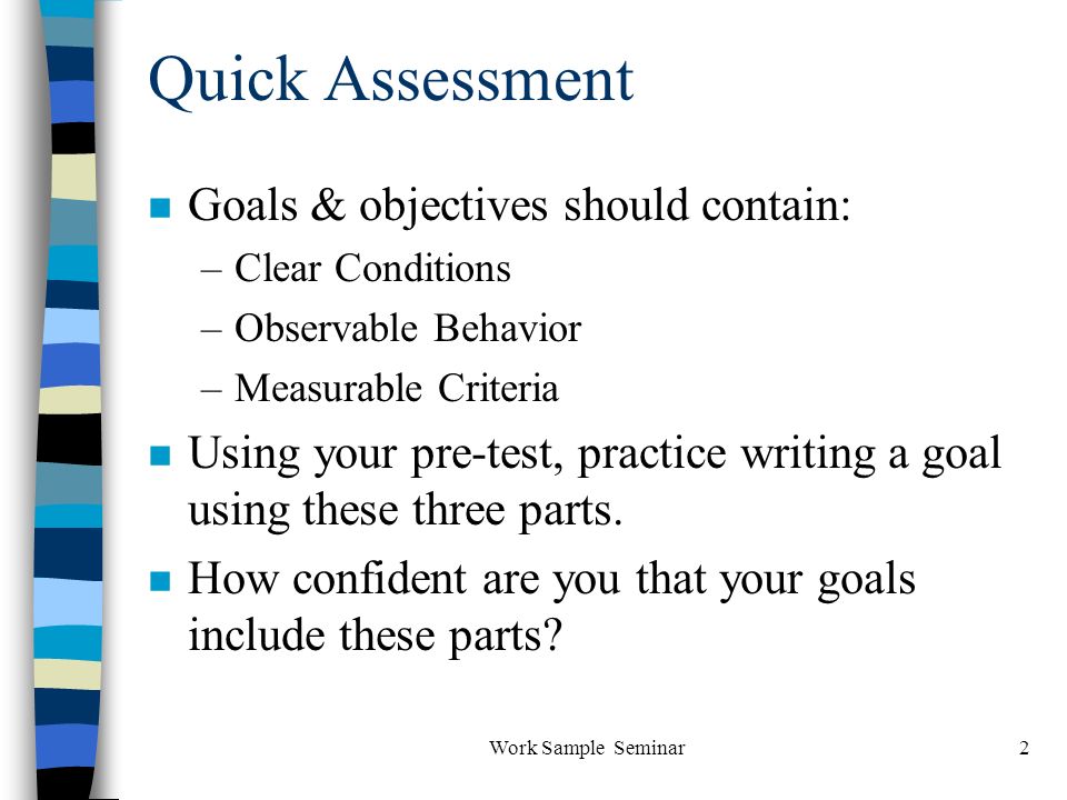 goals and objectives for work