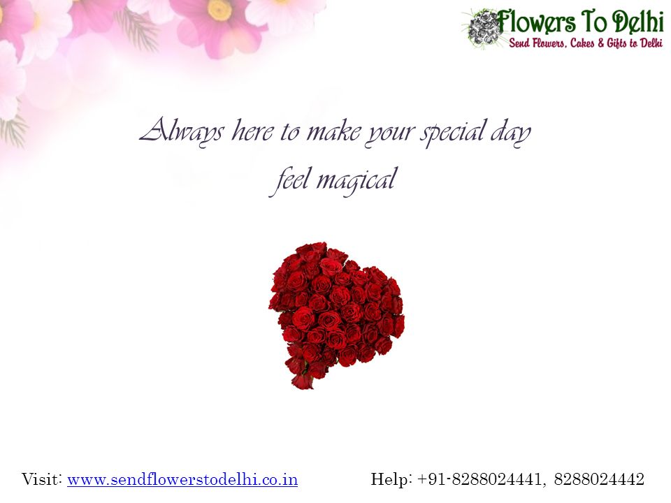 Always here to make your special day feel magical Visit:   Help: , www.sendflowerstodelhi.co.in