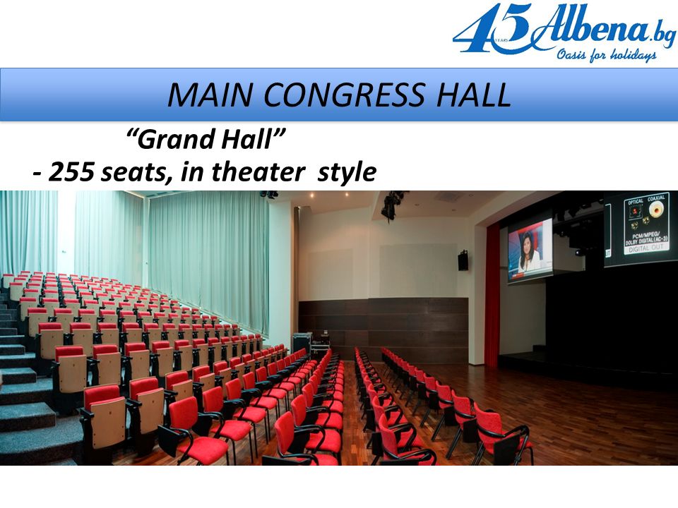 MAIN CONGRESS HALL Grand Hall seats, in theater style