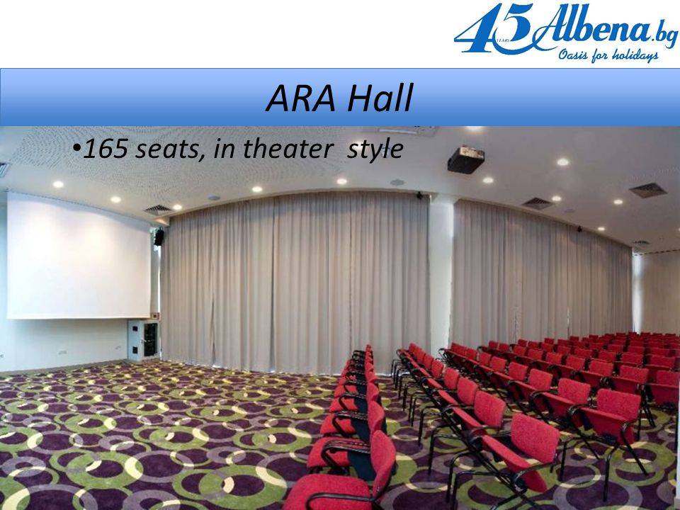 ARA Hall 165 seats, in theater style