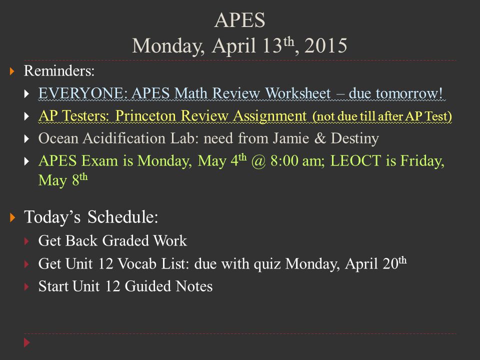 Apes Monday April 13 Th 2017 Reminders Everyone 1 Apes Monday