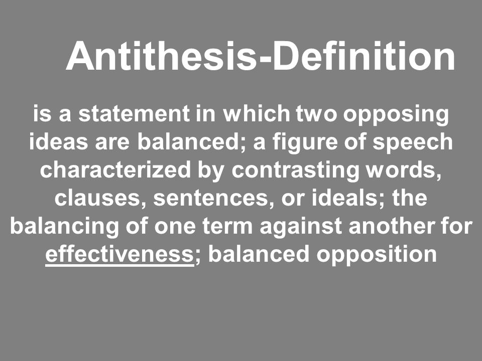 What is an antithesis paragraph