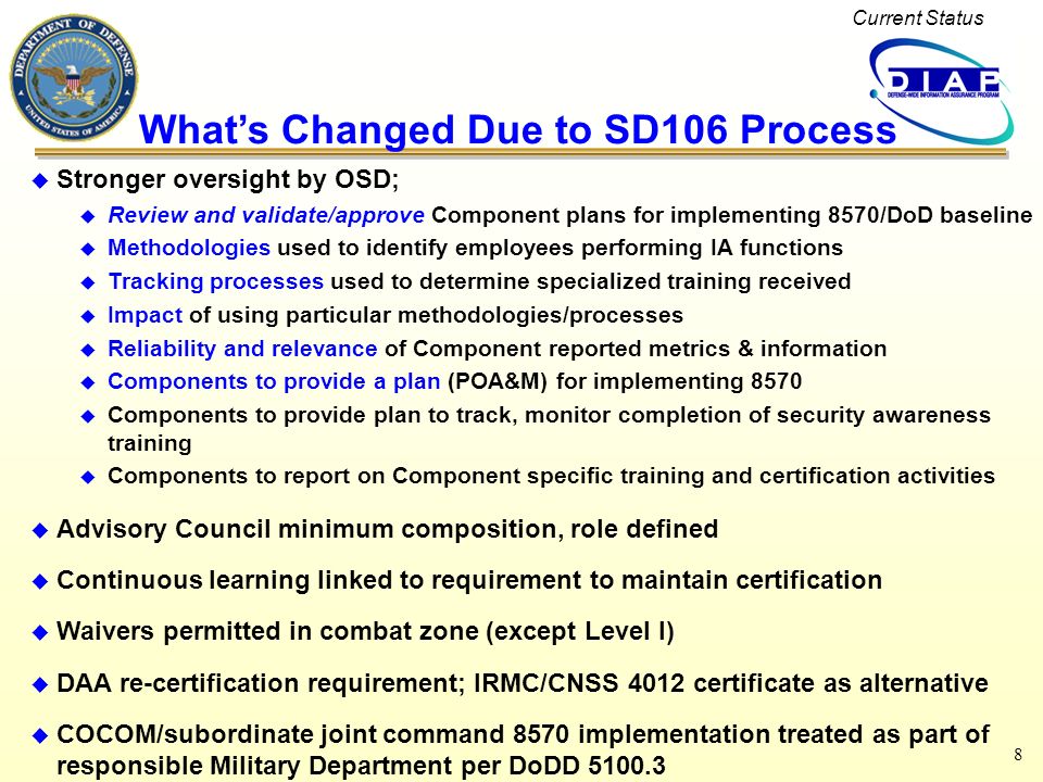 george bieber defense wide ia program diap 703 ia personnel dod 8570 certification requirements chart