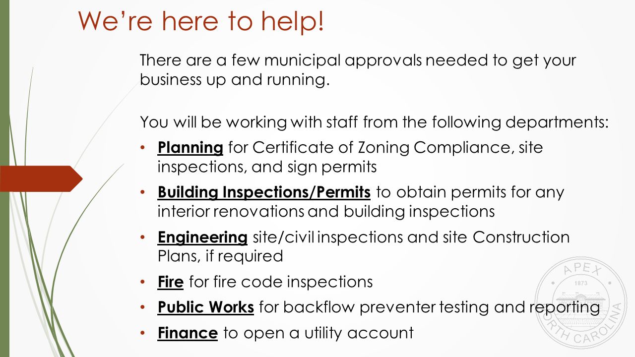 starting a business in the town of apex welcome to apex we are glad apex public works