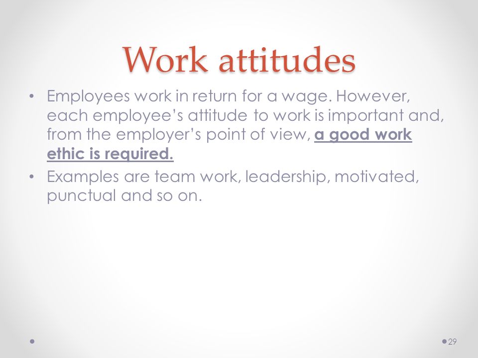good work ethic examples
